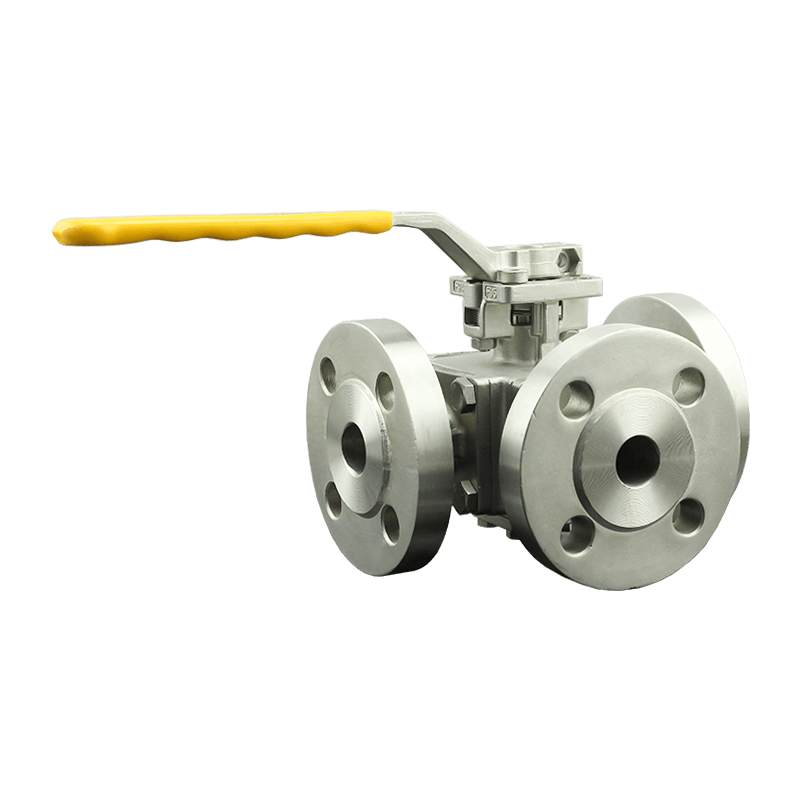 Manual Three-Way Flanged Ball Valve