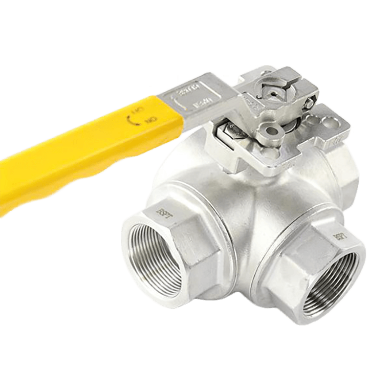 Manual Three-Way Threaded Ball Valve