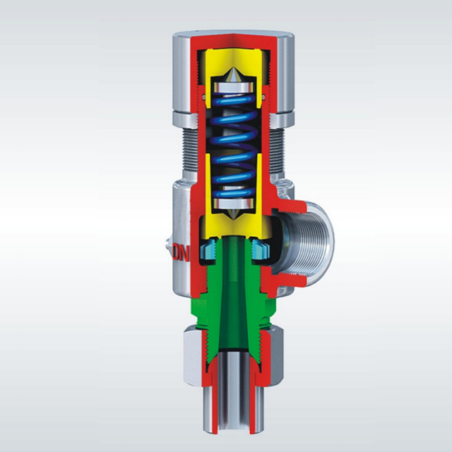 Spring loaded low lift male thread safety valve